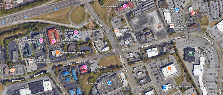 North Cedar Bluff Rd & North Peters Rd